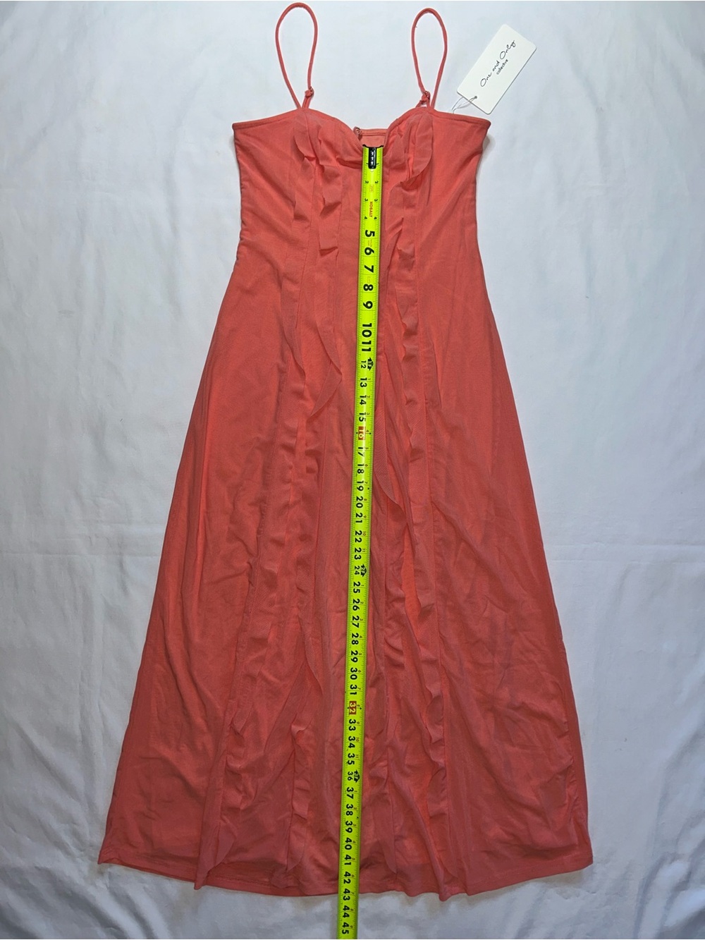 One & Only NWT Watermelon Pink Maxi Dress Spaghetti Strap Slip Dress L - Picture 2 of 8